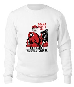 Заказать свитшот в Москве. Свитшот унисекс хлопковый Obama Red Army от Leichenwagen - готовые дизайны и нанесение принтов.
