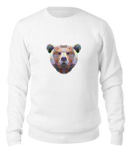 Заказать свитшот в Москве. Свитшот унисекс хлопковый Полигональный медведь от oldman - готовые дизайны и нанесение принтов.