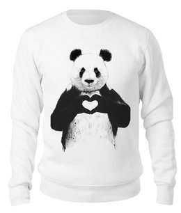 Заказать свитшот в Москве. Свитшот унисекс хлопковый панда от queen  - готовые дизайны и нанесение принтов.