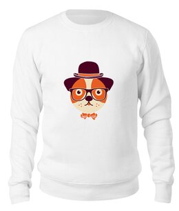 Заказать свитшот в Москве. Свитшот унисекс хлопковый Собака в очках от originals - готовые дизайны и нанесение принтов.