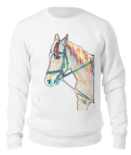 Заказать свитшот в Москве. Свитшот унисекс хлопковый Лошадь. Horse от Aidizaina  - готовые дизайны и нанесение принтов.