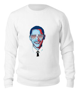 Заказать свитшот в Москве. Свитшот унисекс хлопковый Барак Обама от Vinli.shop  - готовые дизайны и нанесение принтов.