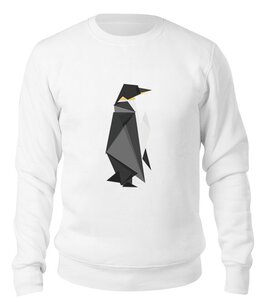 Заказать свитшот в Москве. Свитшот унисекс хлопковый Полигональный Пингвин от printik - готовые дизайны и нанесение принтов.