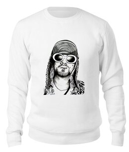 Заказать свитшот в Москве. Свитшот унисекс хлопковый Kurt Cobain  от Leichenwagen - готовые дизайны и нанесение принтов.