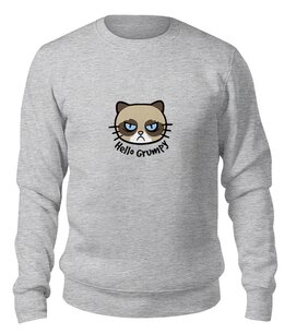Заказать свитшот в Москве. Свитшот унисекс хлопковый Hello Kitty x Grumpy Cat от coolmag - готовые дизайны и нанесение принтов.