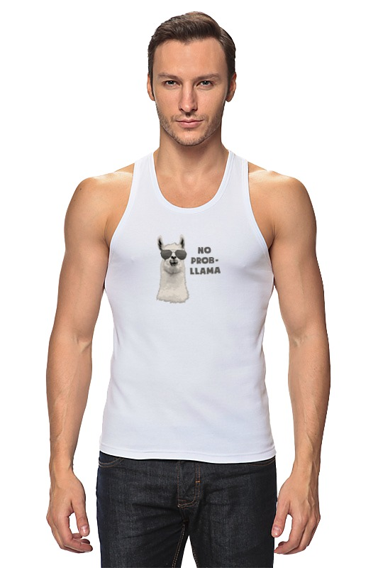 Printio Майка классическая Нет проблем - no prob-llama мужская футболка нет проблем лама m белый