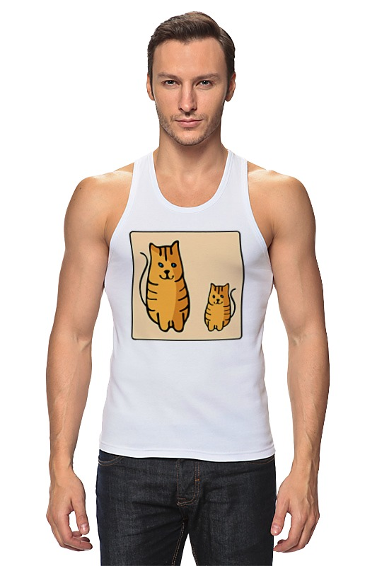 Printio Майка классическая Два котика, смотрящие друг на друга printio футболка wearcraft premium slim fit два котика смотрящие друг на друга