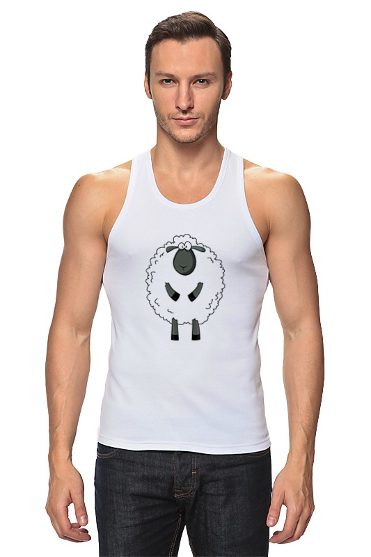Printio Майка классическая Овечка символ нового 2015 года printio майка классическая символ нового 2015 года – кудрявая овечка