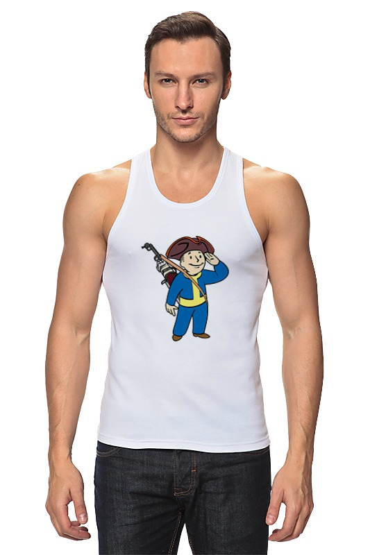 Printio Майка классическая Vault boy фигурка fallout волт бой смотрит вдаль головотряс 13 см