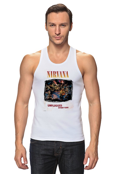 Заказать майку в Москве. Майка классическая Nirvana Unplagged album t-shirt от rancid - готовые дизайны и нанесение принтов.
