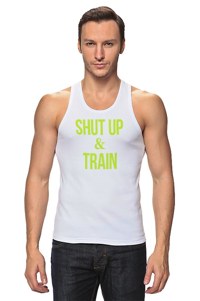 Заказать майку в Москве. Майка классическая Shut Up & Train – Заткнись и тренируйся (2) от БОЕВОЕ САМБО - готовые дизайны и нанесение принтов.