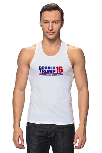 Заказать майку в Москве. Майка классическая Trump - America Great от skynatural - готовые дизайны и нанесение принтов.