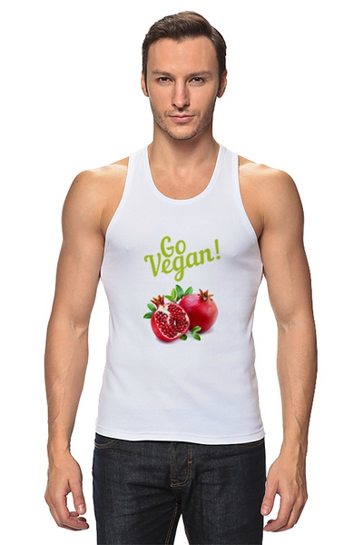 Заказать майку в Москве. Майка классическая Go Vegan! от vegan@thespaceway.info - готовые дизайны и нанесение принтов.