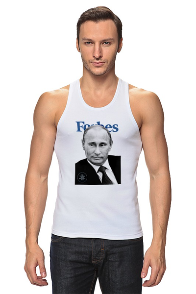 Заказать майку в Москве. Майка классическая Putin Forbes от Design Ministry - готовые дизайны и нанесение принтов.