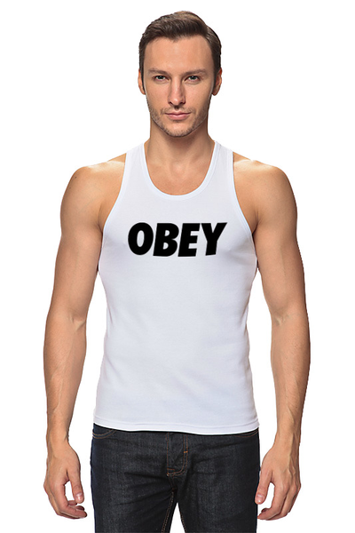 Заказать майку в Москве. Майка классическая OBEY  от DESIGNER   - готовые дизайны и нанесение принтов.