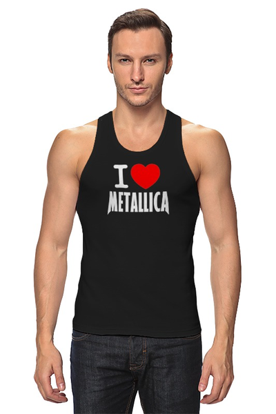 Заказать майку в Москве. Майка классическая «I love Metallica» от metallica - готовые дизайны и нанесение принтов.