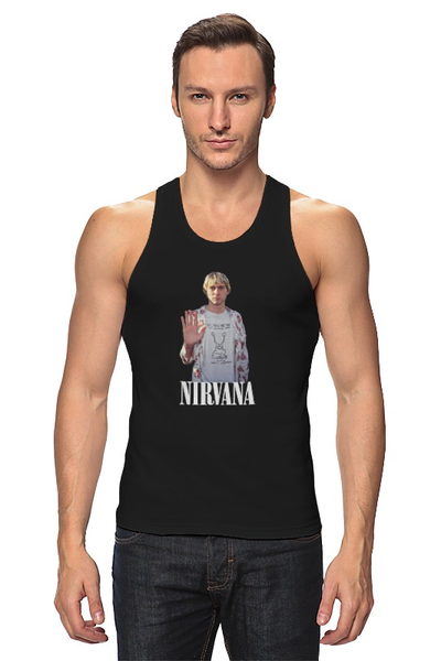 Заказать майку в Москве. Майка классическая Nirvana Kurt Cobain hello t-shirt от rancid - готовые дизайны и нанесение принтов.