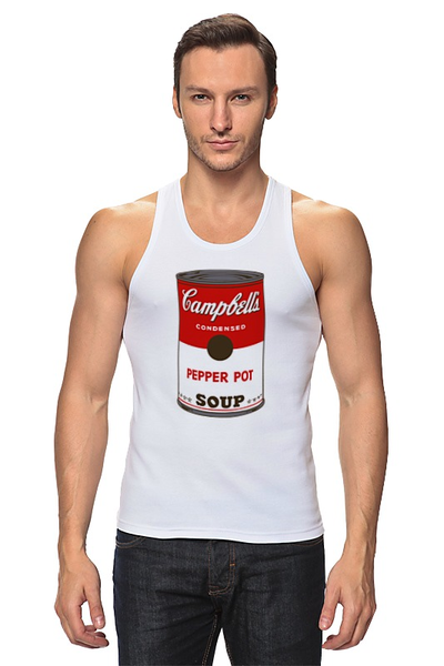 Заказать майку в Москве. Майка классическая Campbell's Soup (Энди Уорхол) от coolmag - готовые дизайны и нанесение принтов.