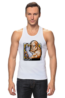 Заказать майку в Москве. Майка классическая Street Fighter Sagat Hoodie от StreetMag - готовые дизайны и нанесение принтов.