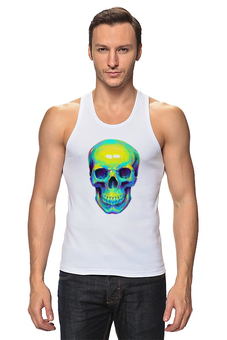 Заказать майку в Москве. Майка классическая Colorfull skull от scoopysmith - готовые дизайны и нанесение принтов.