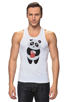Заказать майку в Москве. Майка классическая Панда с сердечком от Ordwen - готовые дизайны и нанесение принтов.