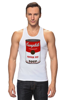 Заказать майку в Москве. Майка классическая Campbell's Soup (Энди Уорхол) от coolmag - готовые дизайны и нанесение принтов.