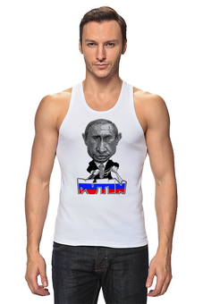 Заказать майку в Москве. Майка классическая Putin от Leichenwagen - готовые дизайны и нанесение принтов.