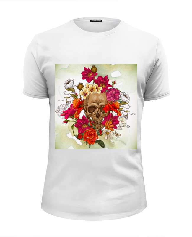 Printio Футболка Wearcraft Premium Slim Fit Череп в цветах