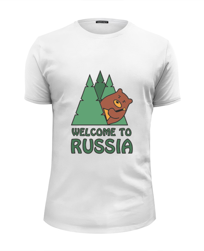 printio футболка wearcraft premium slim fit welcome to russia red Printio Футболка Wearcraft Premium Slim Fit Welcome to russia