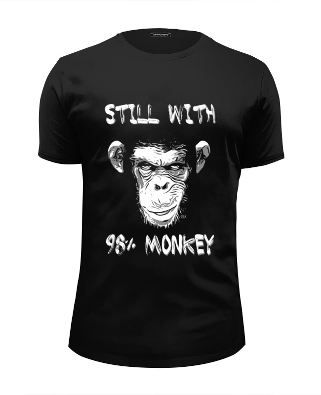 Printio Футболка Wearcraft Premium Slim Fit Steel whit 98% monkey printio детская футболка классическая унисекс steel whit 98% monkey