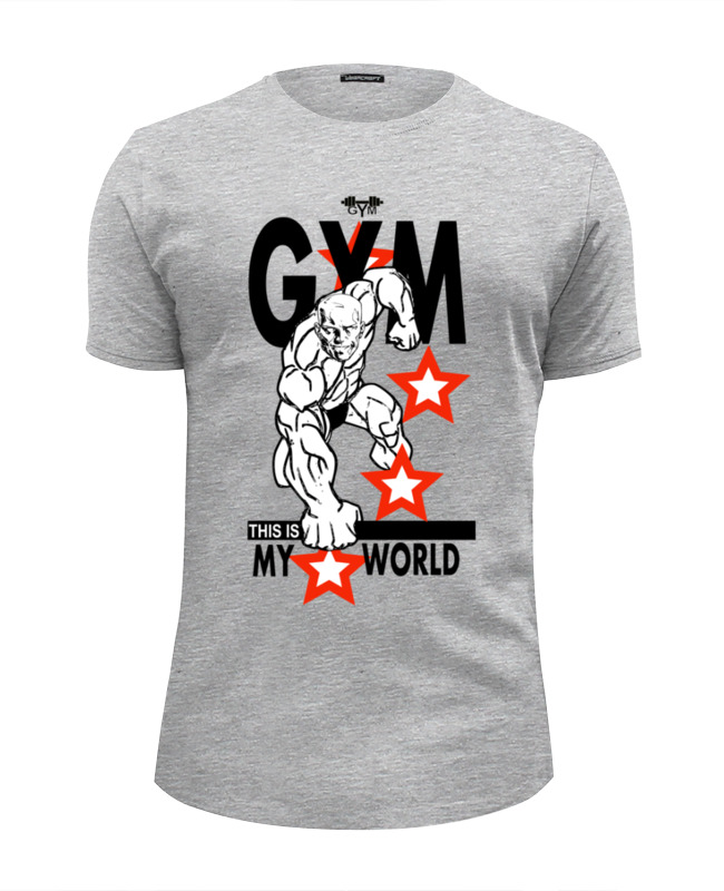 Printio Футболка Wearcraft Premium Slim Fit Gym this is my world! printio футболка wearcraft premium gym this is my world