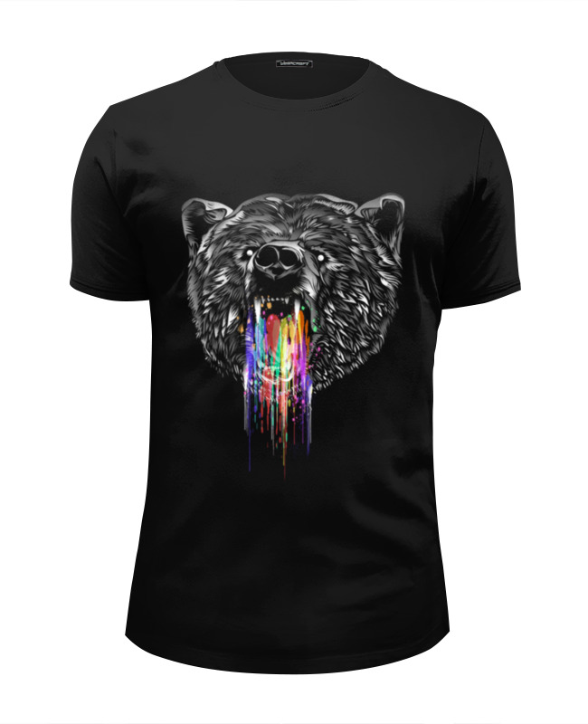 printio футболка wearcraft premium slim fit сила медведя Printio Футболка Wearcraft Premium Slim Fit Радужный медведь