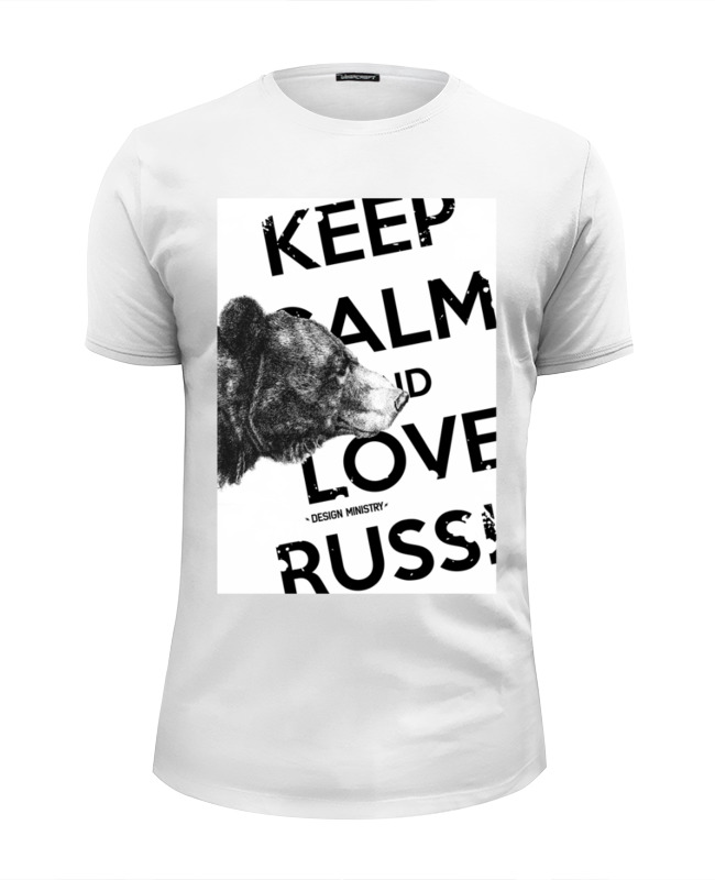 Printio Футболка Wearcraft Premium Slim Fit Keep calm and love russia 2 by design ministry