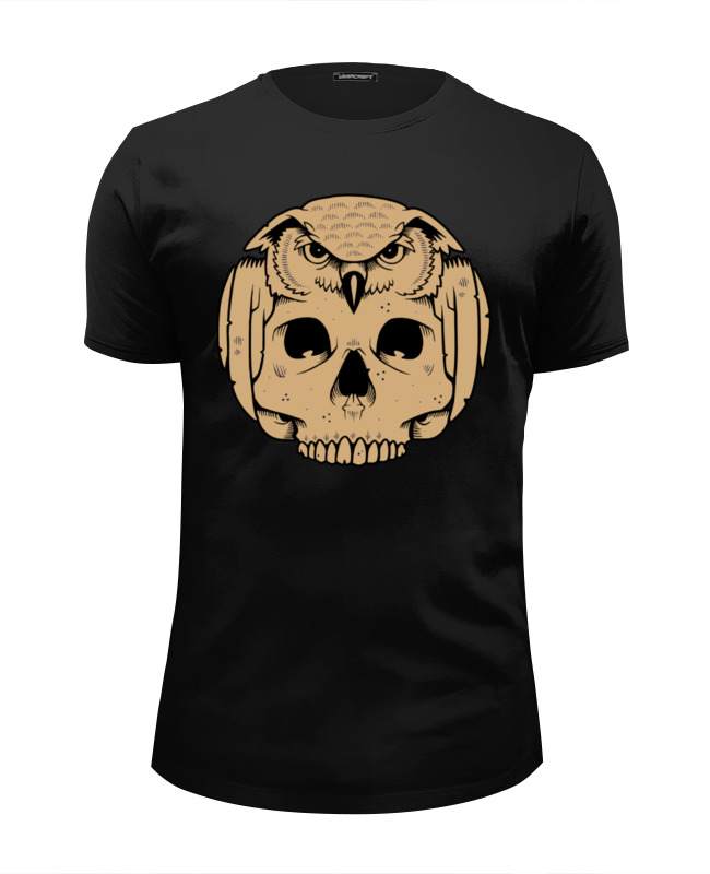 Printio Футболка Wearcraft Premium Slim Fit Owl scull / сова с черепом printio футболка с полной запечаткой мужская owl scull сова с черепом