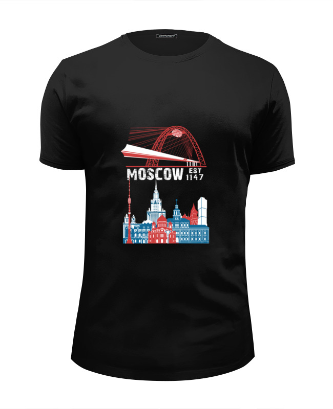 Printio Футболка Wearcraft Premium Slim Fit Москва. moscow. establshed in 1147 (1)