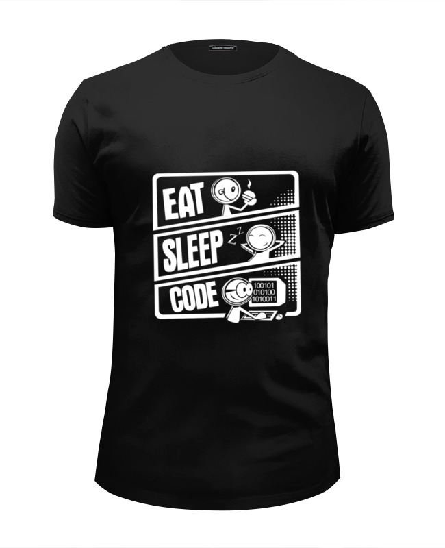 Printio Футболка Wearcraft Premium Slim Fit Eat, sleep, code printio футболка wearcraft premium slim fit eat sleep code