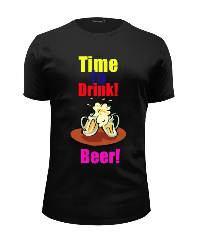 Printio Футболка Wearcraft Premium Slim Fit Time to drink beer! printio лонгслив time to drink beer