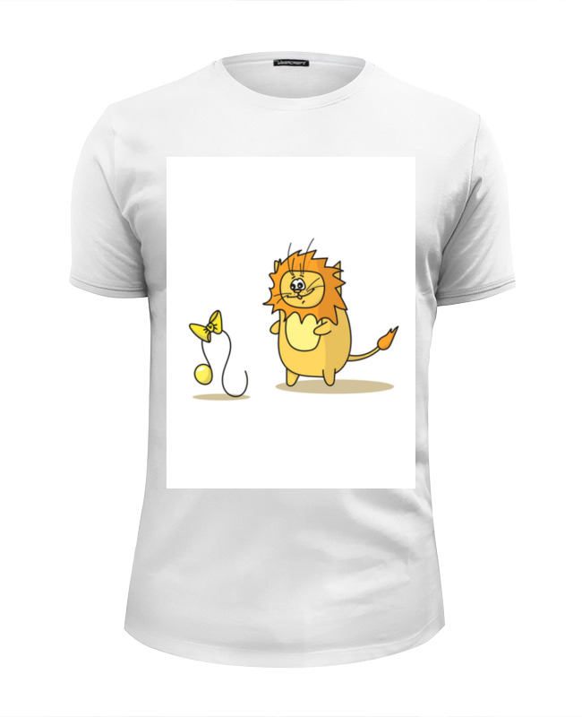 Printio Футболка Wearcraft Premium Slim Fit Кот лев. подарок для льва мужская футболка котогороскоп кот лев s красный