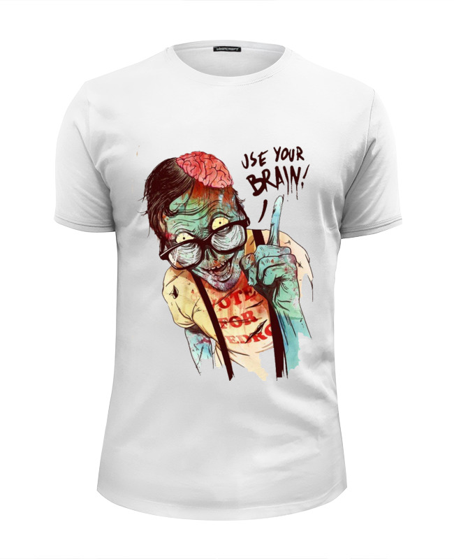 Printio Футболка Wearcraft Premium Slim Fit Clever zombie