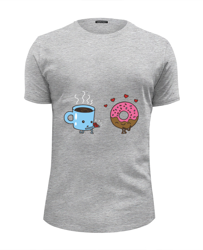 printio футболка wearcraft premium slim fit кофе и пончик Printio Футболка Wearcraft Premium Slim Fit Кофе и пончик