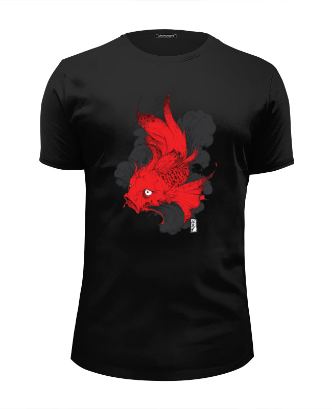printio футболка с полной запечаткой мужская scarlet fish алая рыба Printio Футболка Wearcraft Premium Slim Fit Scarlet fish / алая рыба