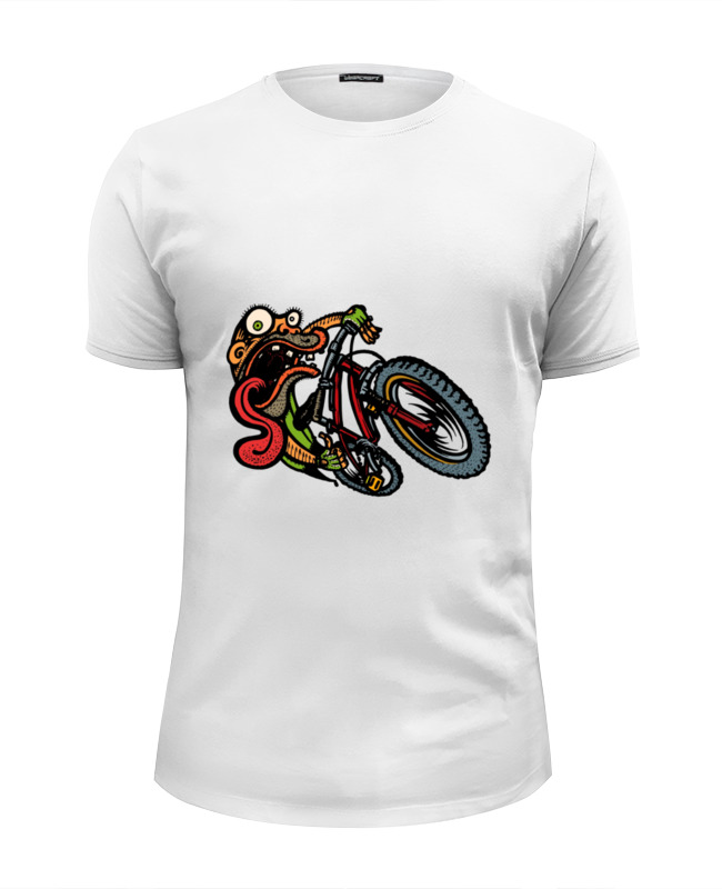 Printio Футболка Wearcraft Premium Slim Fit Зомби на велосипеде