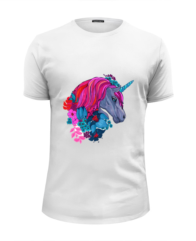 Printio Футболка Wearcraft Premium Slim Fit Единорог с розовыми волосами в цветах printio футболка wearcraft premium единорог с розовыми волосами в цветах