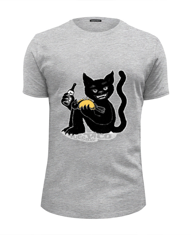 Printio Футболка Wearcraft Premium Slim Fit Наглый чёрной кот printio свитшот унисекс хлопковый наглый чёрной кот