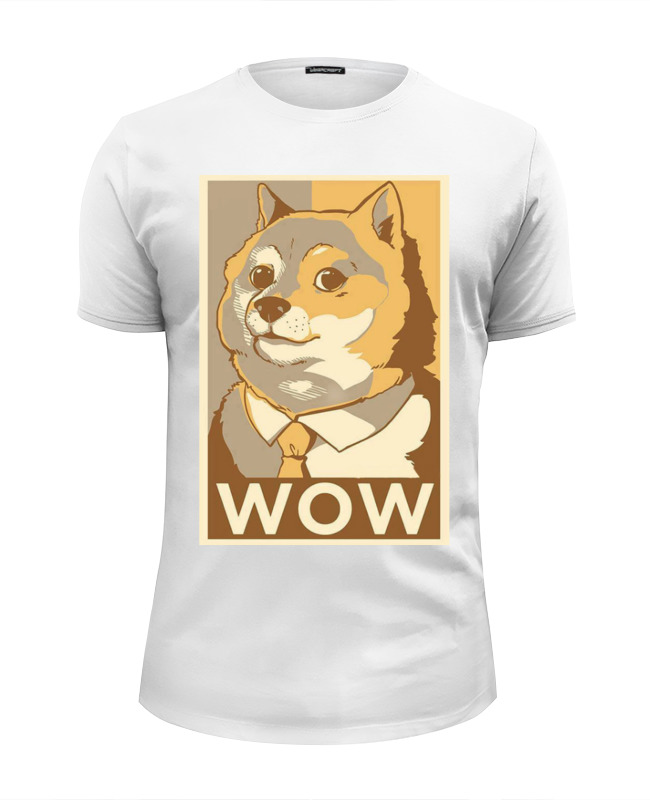 printio футболка wearcraft premium slim fit кофе и пончик Printio Футболка Wearcraft Premium Slim Fit Such doge