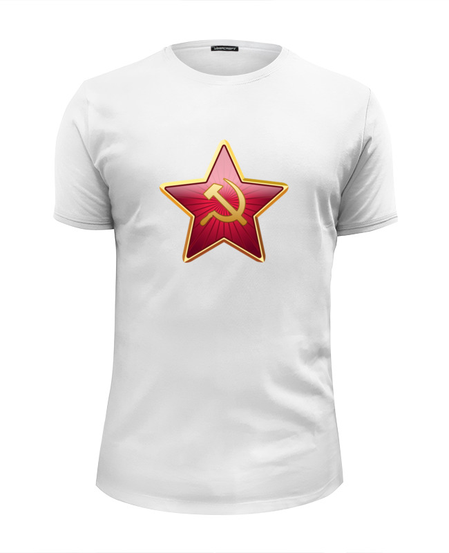 Printio Футболка Wearcraft Premium Slim Fit Красная звезда с серпом и молотом printio футболка с полной запечаткой женская красная звезда с серпом и молотом