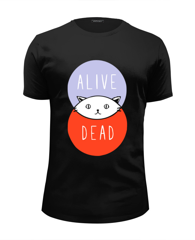 Printio Футболка Wearcraft Premium Slim Fit Кот шрёдингера (живой, мертвый) printio футболка wearcraft premium кот шрёдингера