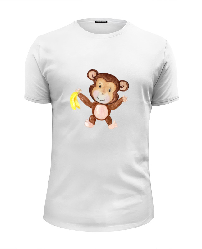printio футболка wearcraft premium slim fit обезьянка с маком Printio Футболка Wearcraft Premium Slim Fit Обезьянка