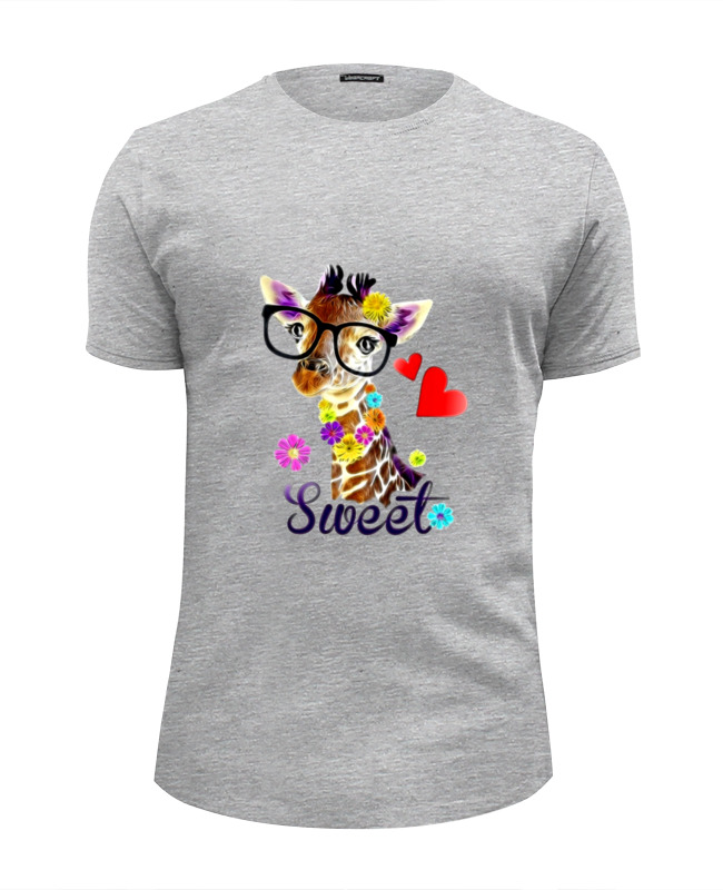 Printio Футболка Wearcraft Premium Slim Fit Жираф в очках