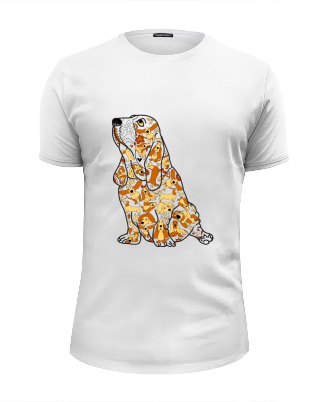 printio футболка wearcraft premium slim fit собака Printio Футболка Wearcraft Premium Slim Fit Смешная собака бассет
